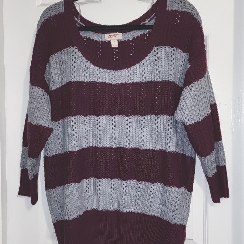 Arizona Jean Company Purple and Gray Sweater Sz 1X